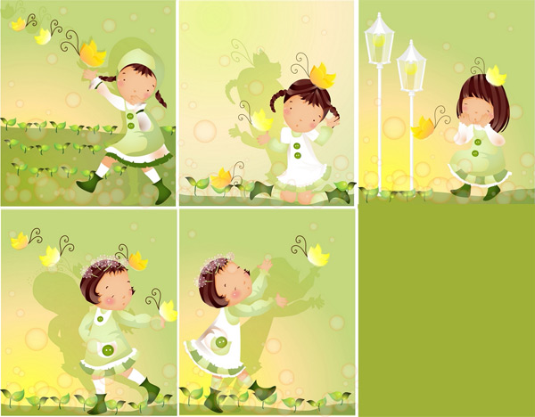 Girl Butterfly style Vector