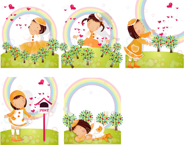 Elements of girl rainbow style Vector