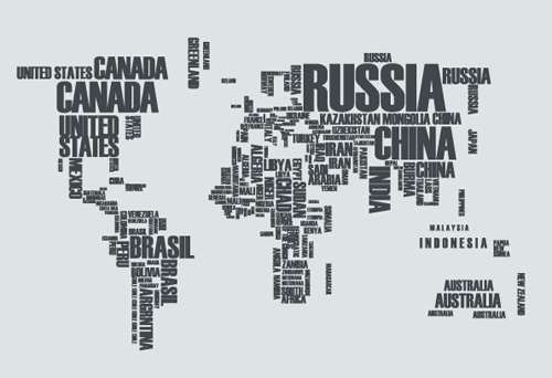 Alphabet with map vector