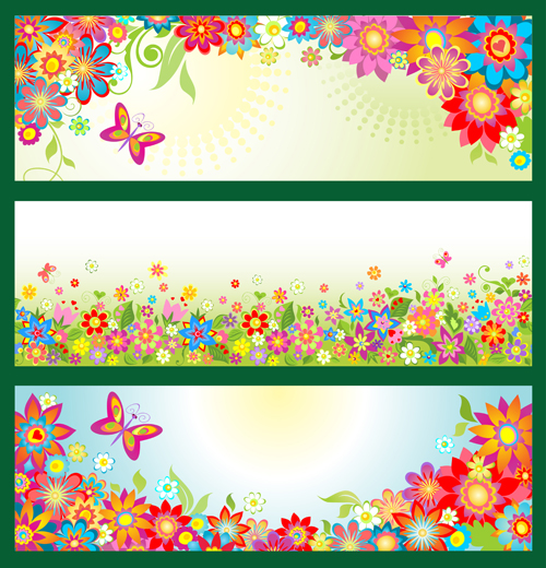 floral butterfly beautiful banner 