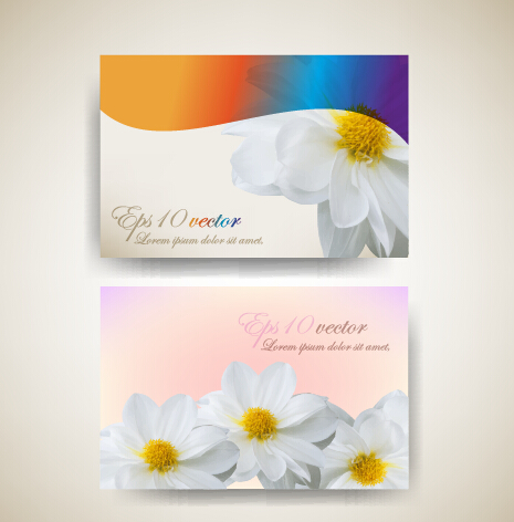 business cards Beautiful flowers 