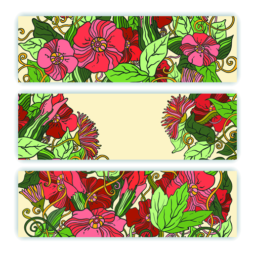 sketch floral beautiful banners banner 