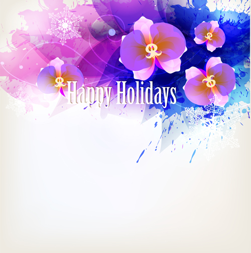 tercolor floral vector background 01 Beautiful watercolor floral vector background 01