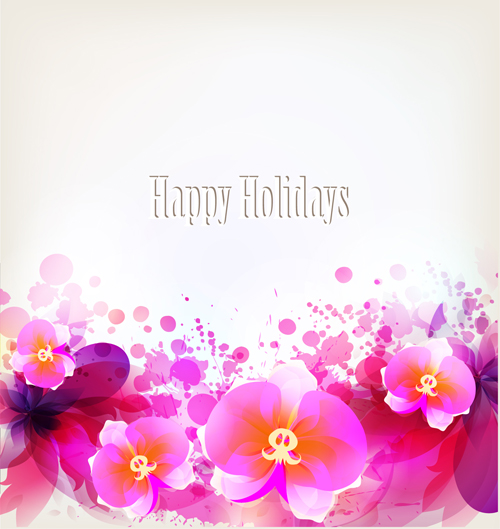 tercolor floral vector background 03 Beautiful watercolor floral vector background 03