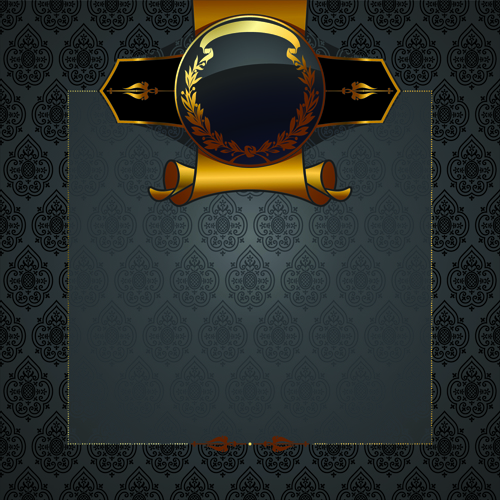 Black Golden ornate Backgrounds vector 01