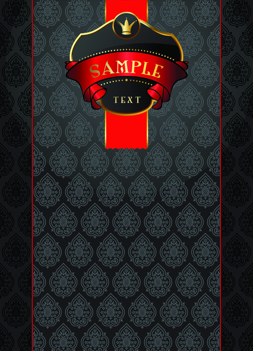 Black Golden ornate Backgrounds vector 02