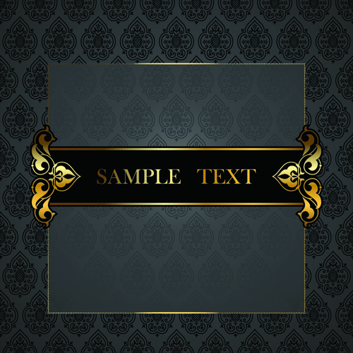 Black Golden ornate Backgrounds vector 03