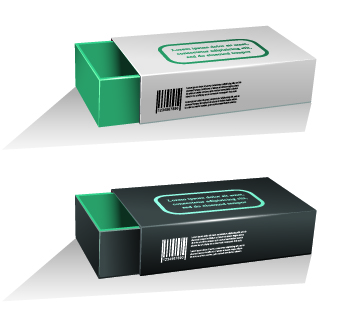 Blank package box template design vector 01