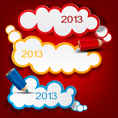 Set of Bookmarks design elements vector graphic 01