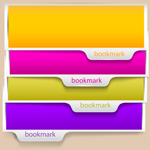 Set of Bookmarks design elements vector graphic 04