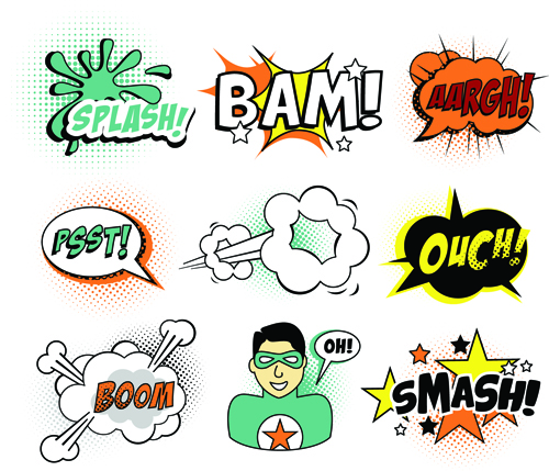 Cartoon speech bubbles for your text vector 02