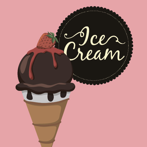 Chocolate ice cream vintage cards vectors set 06