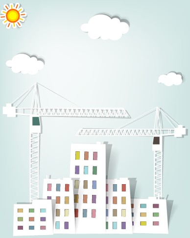 City buildings paper cut creative vector 04
