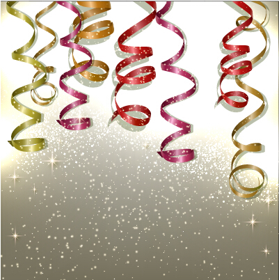 Colored paper ribbon holiday background graphics 02