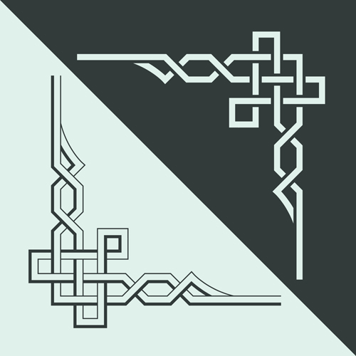 Corner ornament chinese styles vector 02 Corner ornament chinese styles vector 02