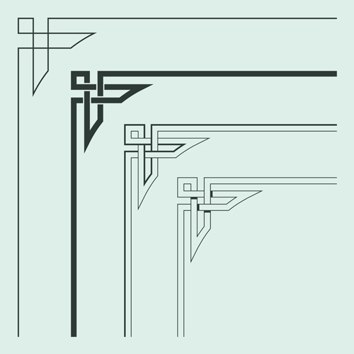 Corner ornament chinese styles vector 06 Corner ornament chinese styles vector 06