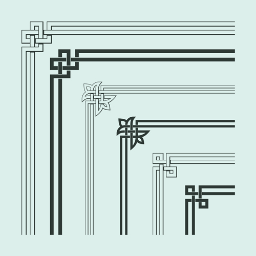 Corner ornament chinese styles vector 07 Corner ornament chinese styles vector 07