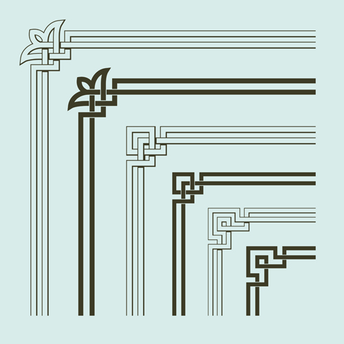 Corner ornament chinese styles vector 08 Corner ornament chinese styles vector 08