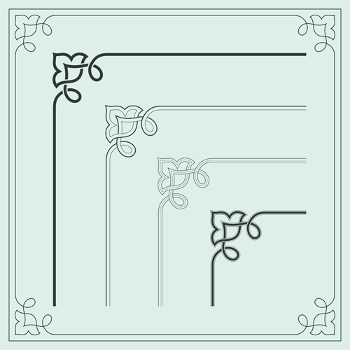 Corner ornament chinese styles vector 09 Corner ornament chinese styles vector 09