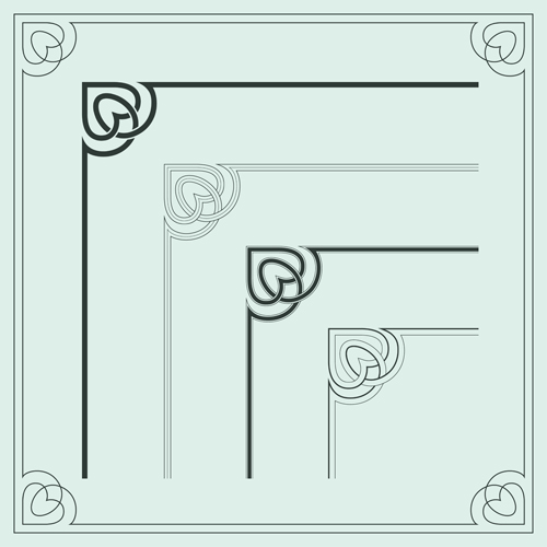 Corner ornament chinese styles vector 10 Corner ornament chinese styles vector 10