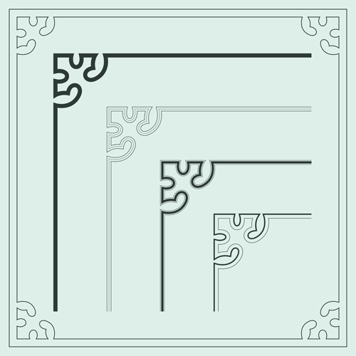 Corner ornament chinese styles vector 11 Corner ornament chinese styles vector 11