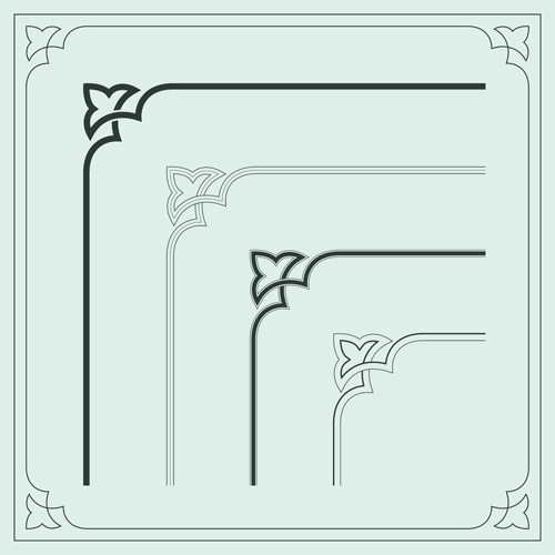 Corner ornament chinese styles vector 12 Corner ornament chinese styles vector 12