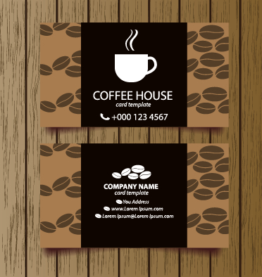 Creative coffee house business cards vector graphic 04