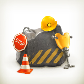 Creative construction sign with tool vector 03