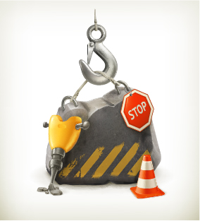 Creative construction sign with tool vector 04