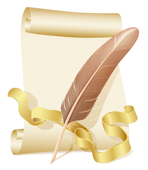 Creative scroll paper background vector set 07