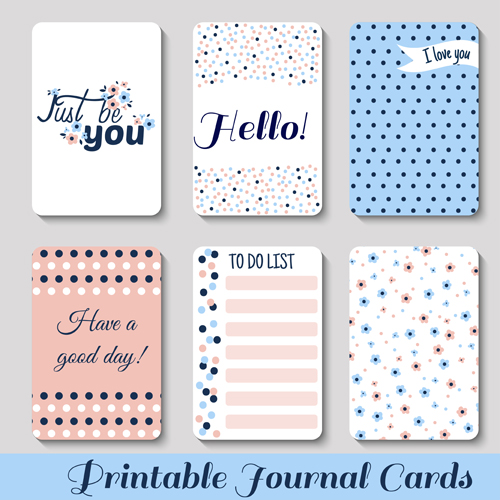 Cute journal cards vector material 04 Cute journal cards vector material 04