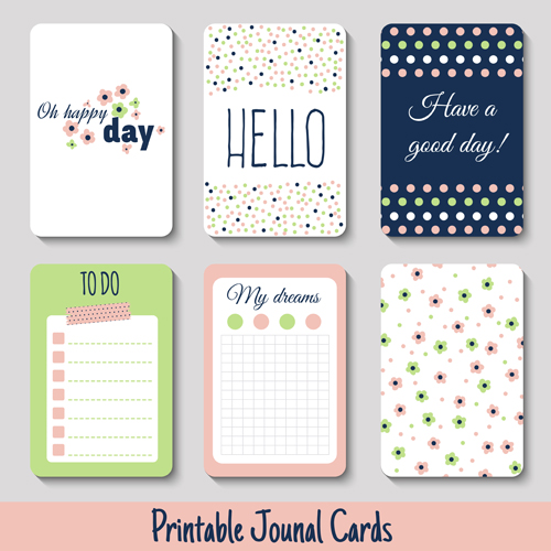 material journal cute cards 