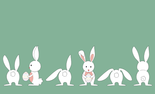 Cute white rabbit vector material