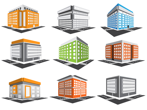 Different skyscrapers model vector material