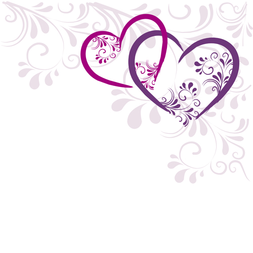 art with floral background vector 01 Elegant heart with floral background vector 01