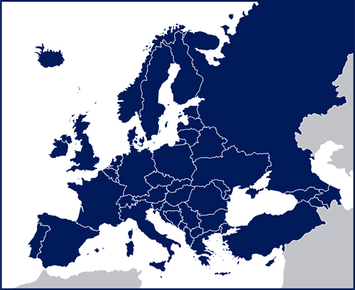 Europe satellite map vector graphics