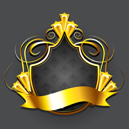 Father day golden labels vector graphics 05