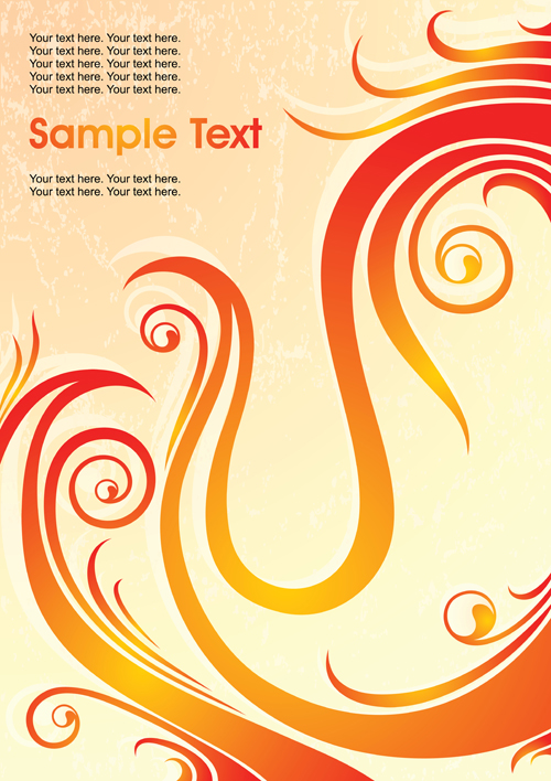 Abstract Fire Ornaments backgrounds vectro 01