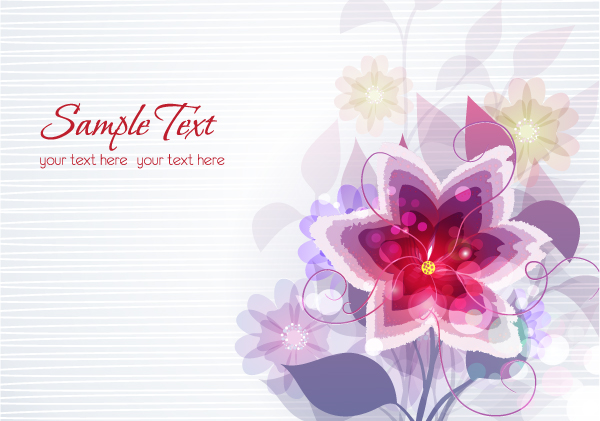 Flower illustrations vector background 08
