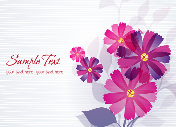 Flower illustrations vector background 09