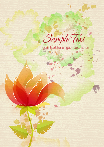 Flower illustrations vector background 19