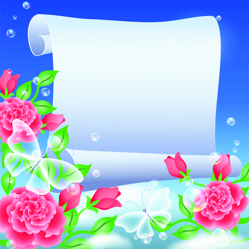 paper flower dream background vector background 