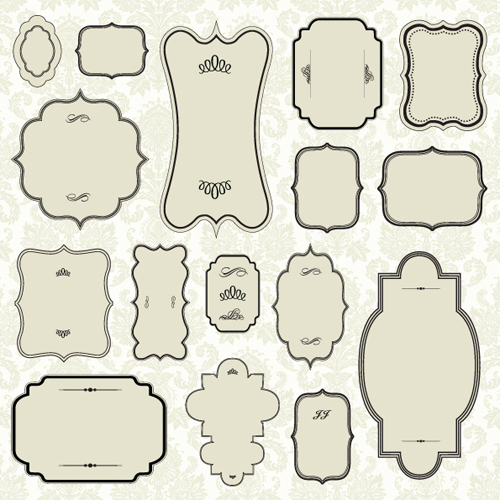 Retro decor Frames design vector 01