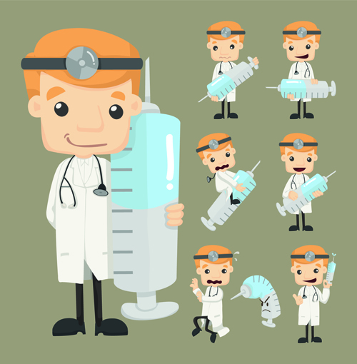 doctor character vectors graphics 01 Funny doctor character vectors graphics 01