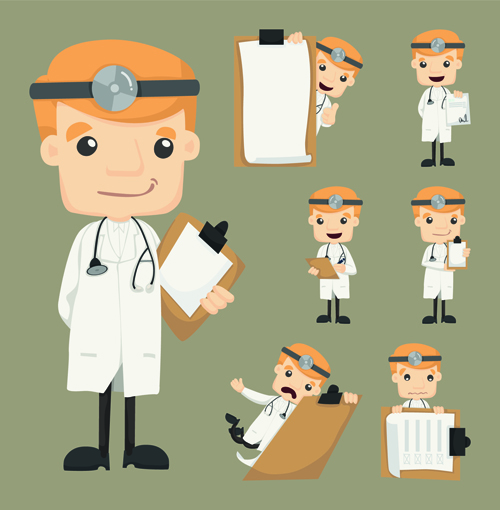 doctor character vectors graphics 02 Funny doctor character vectors graphics 02