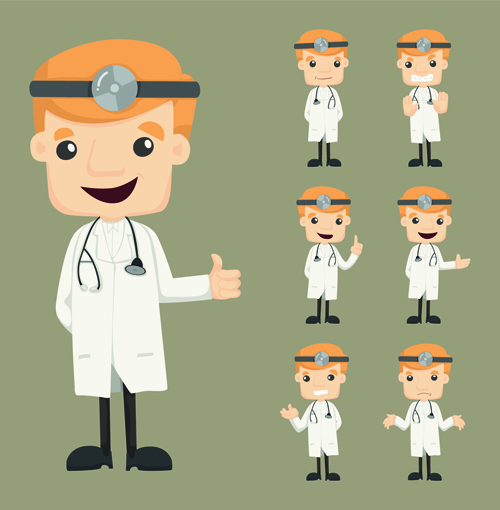doctor character vectors graphics 03 Funny doctor character vectors graphics 03