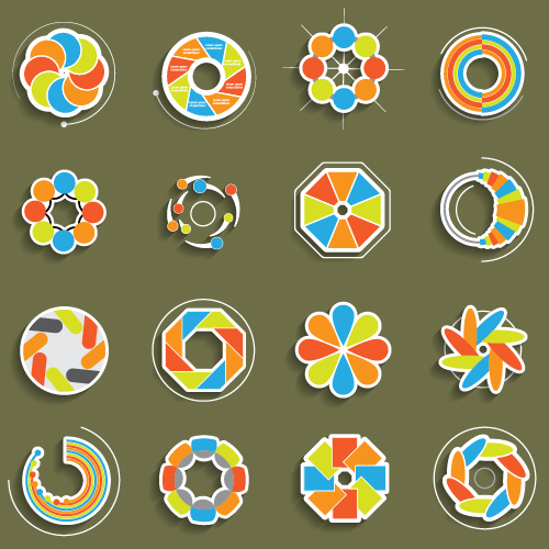 Infographic with diagrams elements design illustration vector 05