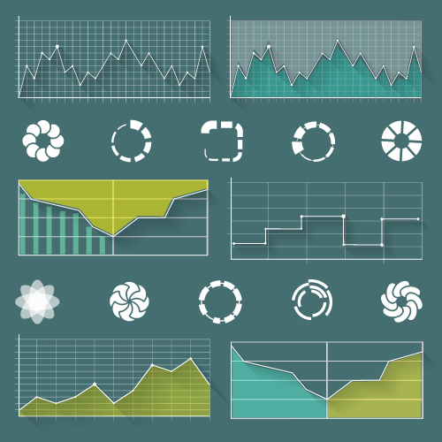 Infographic with diagrams elements design illustration vector 06