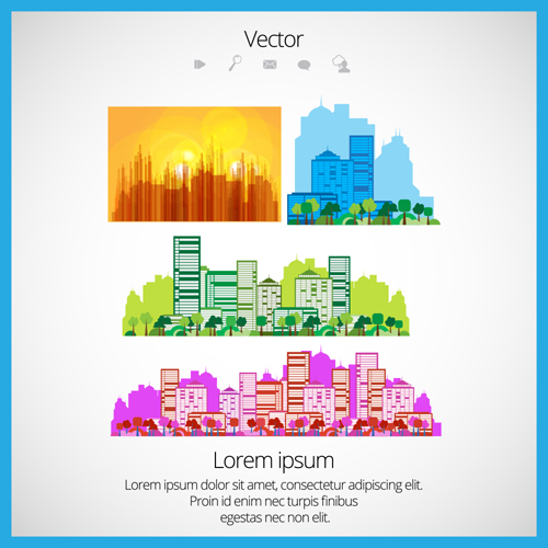 Modern Urban Landscapes set vectors 02