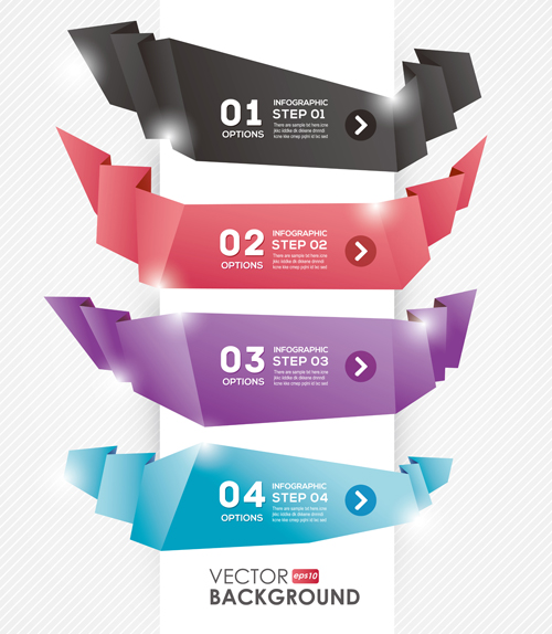 Numbered Banners backgrounds vector 01